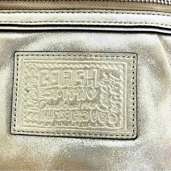 Coach Rare Poppy Metallic Gold Champagne Tote - Picture 5 of 13